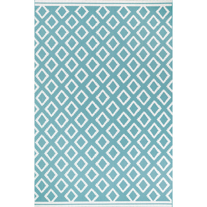 Rug Style Terrace Diamond Teal Rug