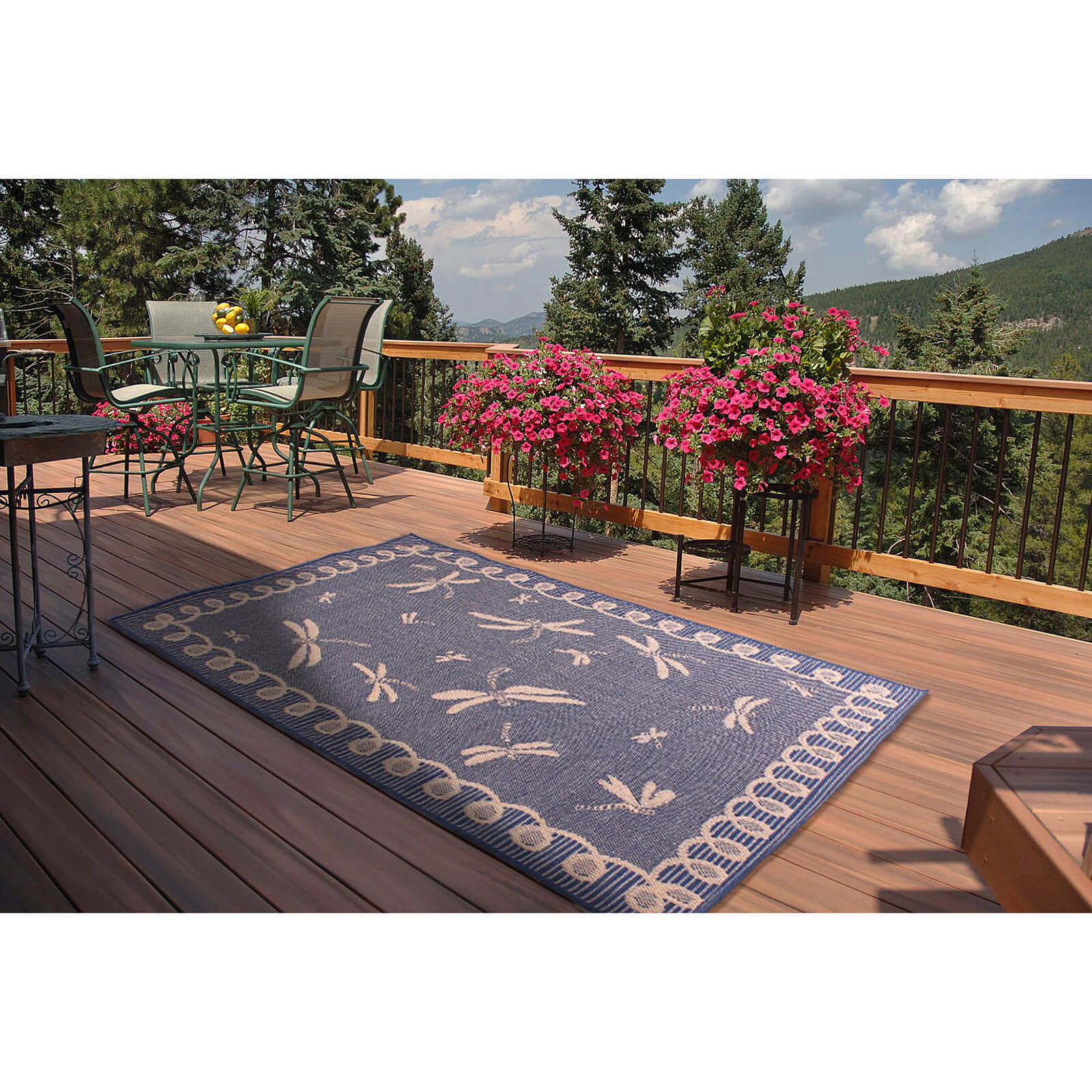 Rug Style Terrace Dragonfly Blue Rug