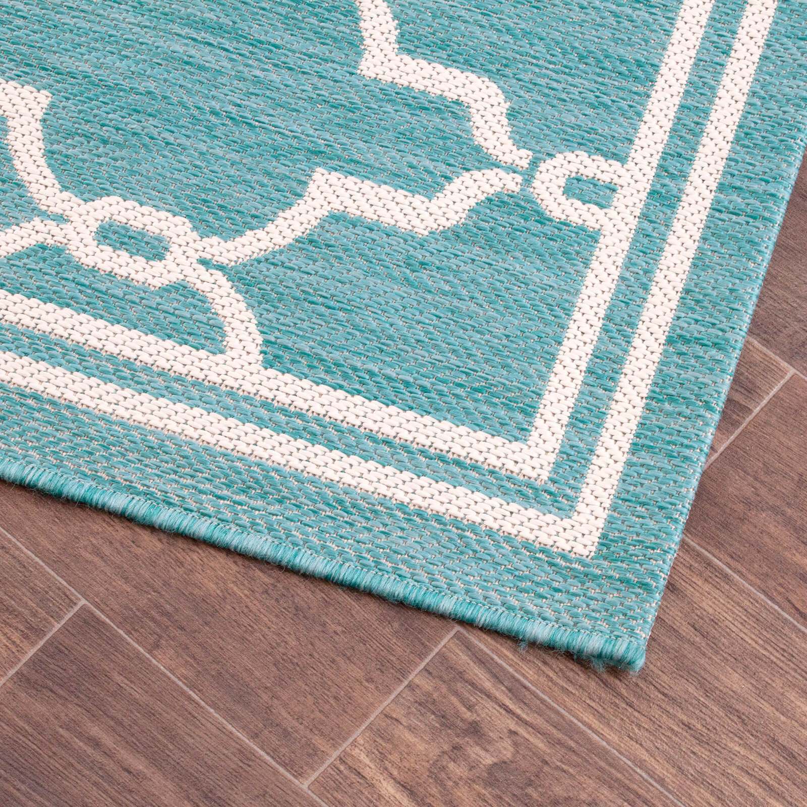 Rug Style Terrace Spanish Tile Teal Rug