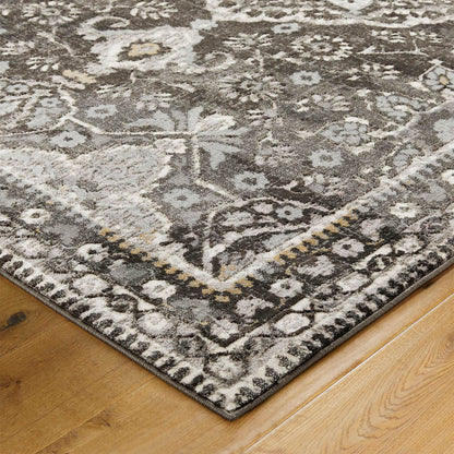 Oriental Weavers Vinci 1401 B Charcoal / Grey / Mustard Rug