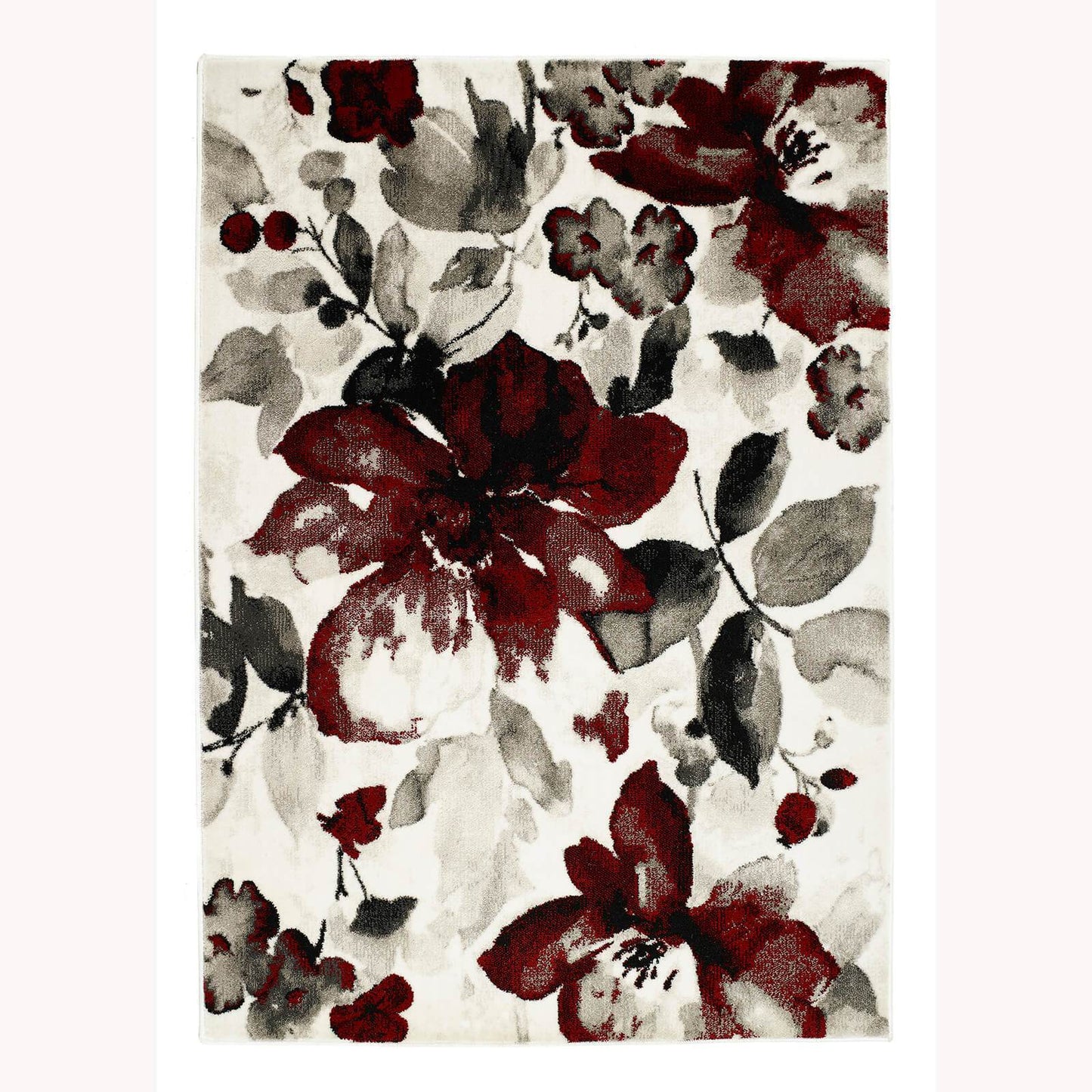 Origins Watercolour Floral Red Rug