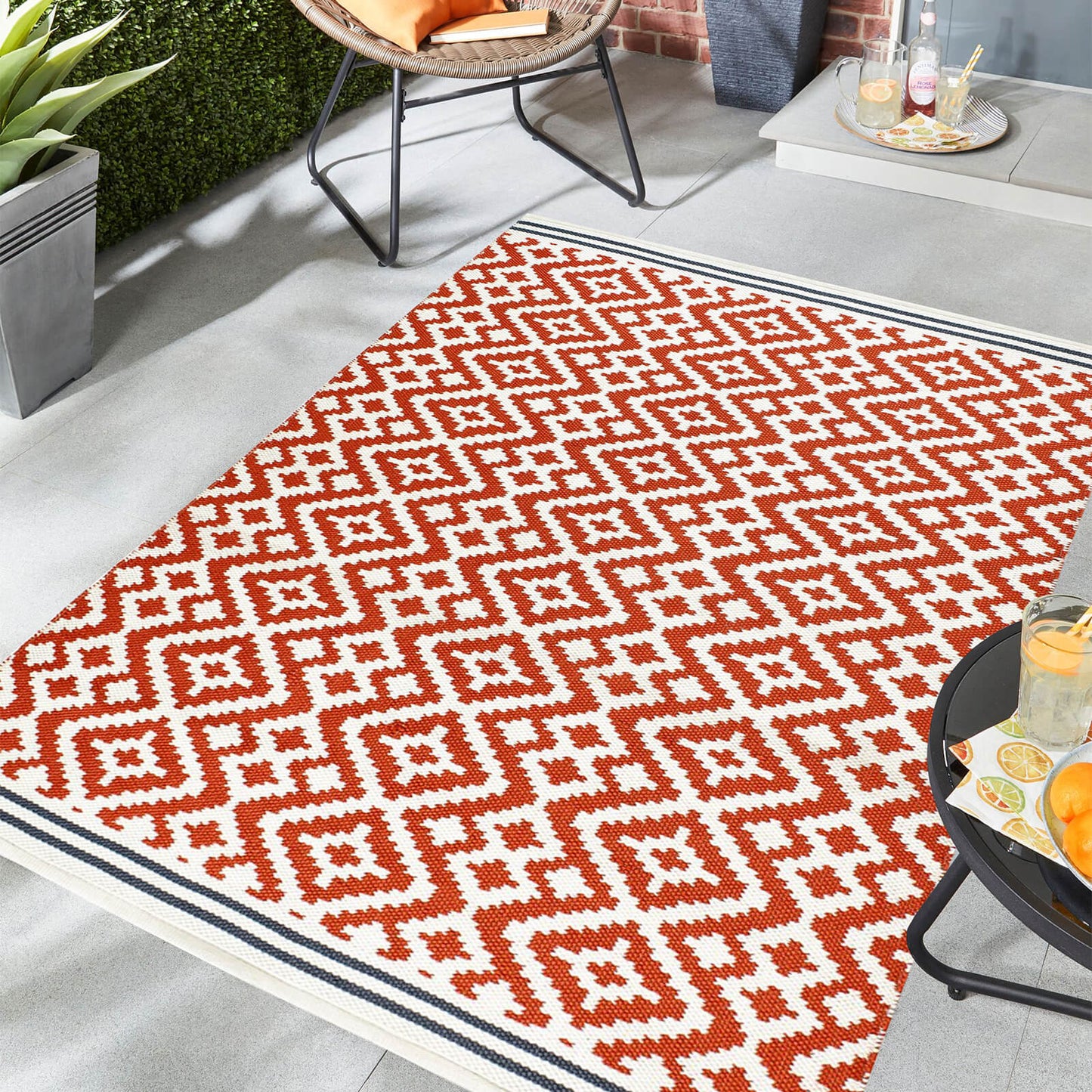 Origins Aztec Terracotta/Grey Rug