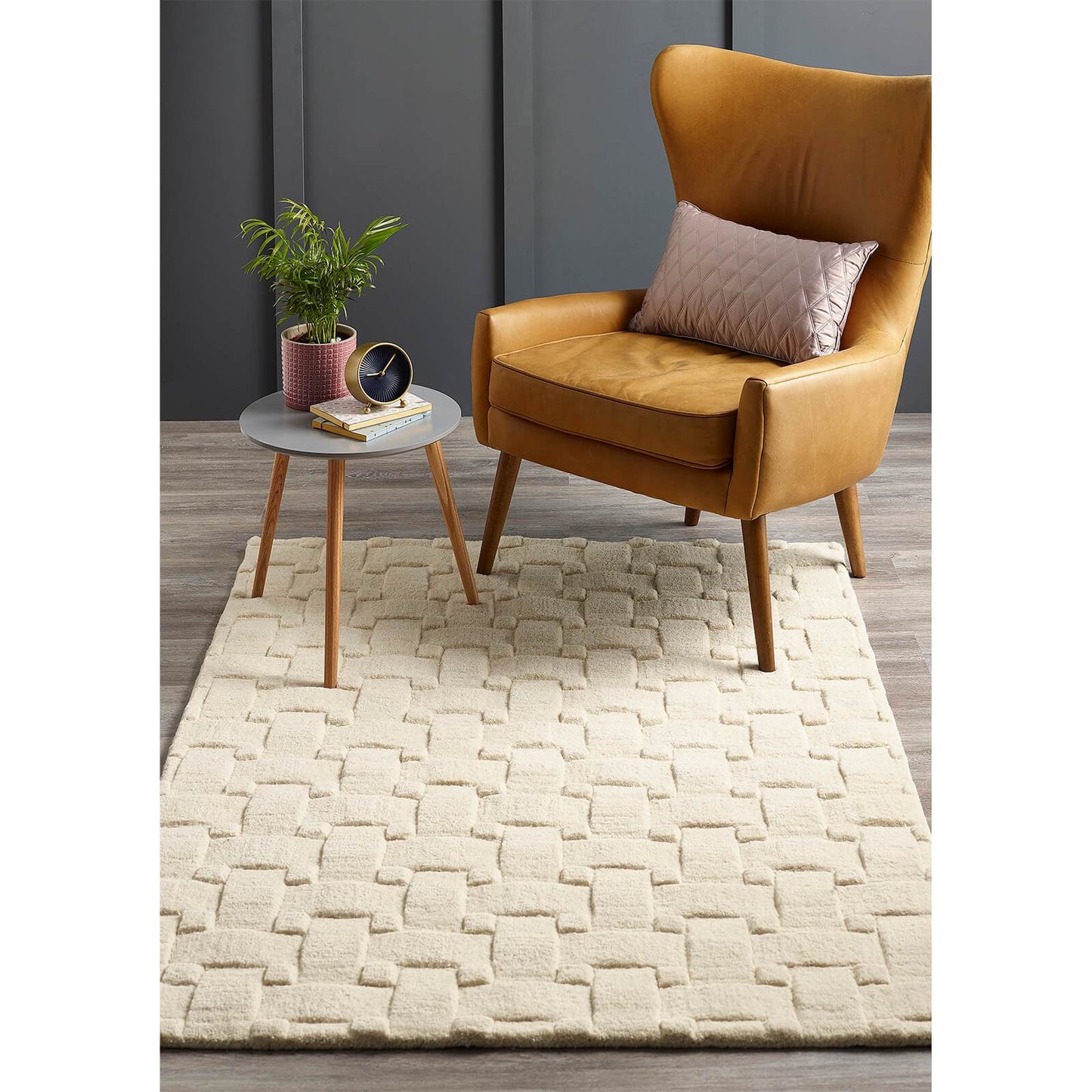 Origins Basketweave 3D Ivory Rug