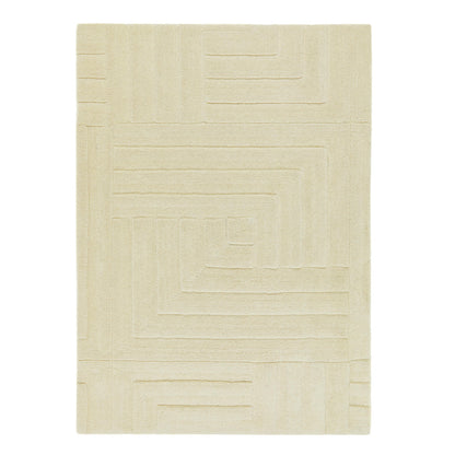 Linear Pristine White and Cream Modern Rugs
