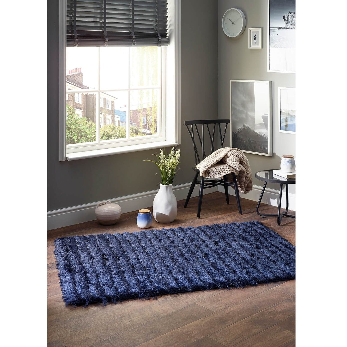 Origins Carved Glamour Navy Rug