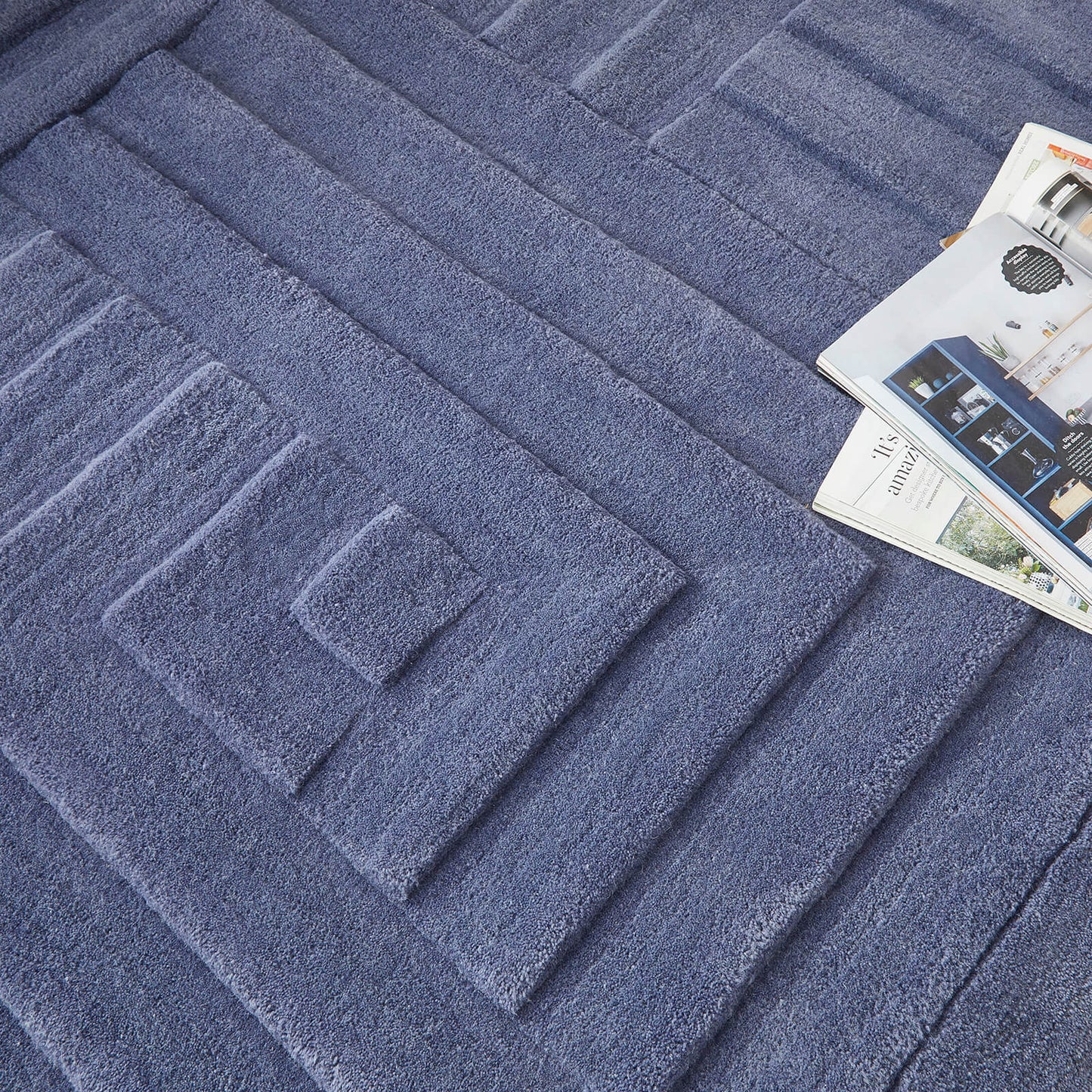 Maze Blue Modern Rugs