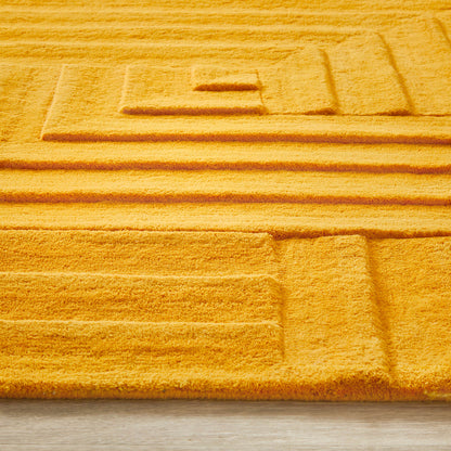 Maze Yellow Modern Rugs