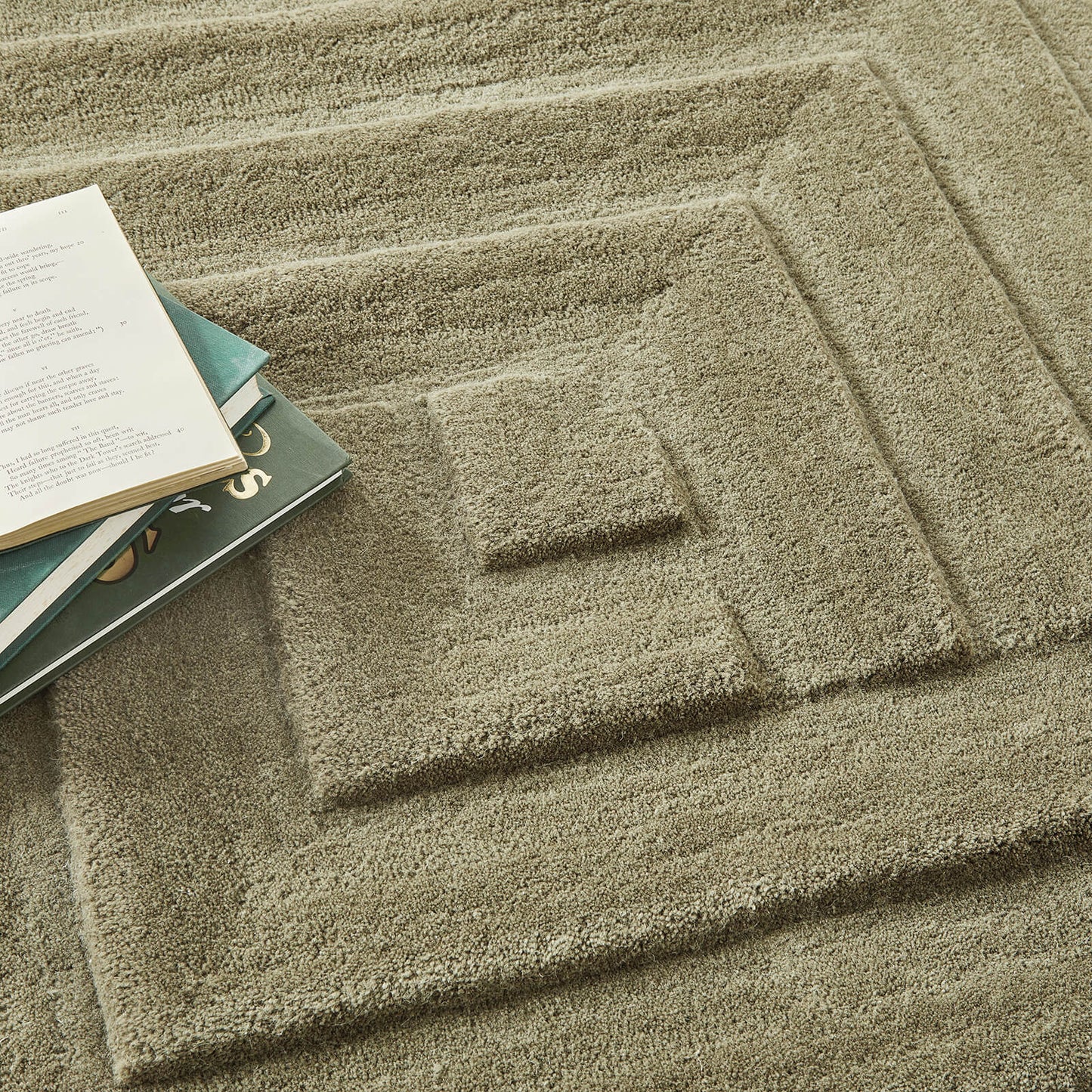 Maze Green Modern Rugs