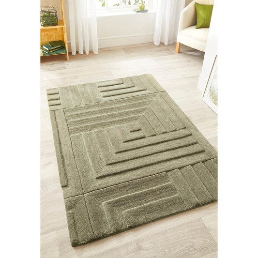 Maze Green Modern Rugs