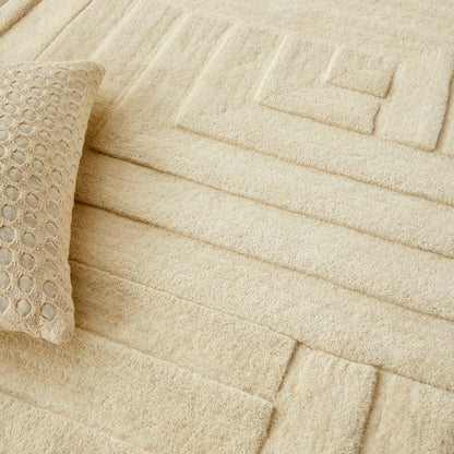 Maze White and Cream Modern Rugs