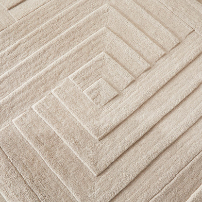 Maze Pumice Stone Beige and Brown Modern Rugs