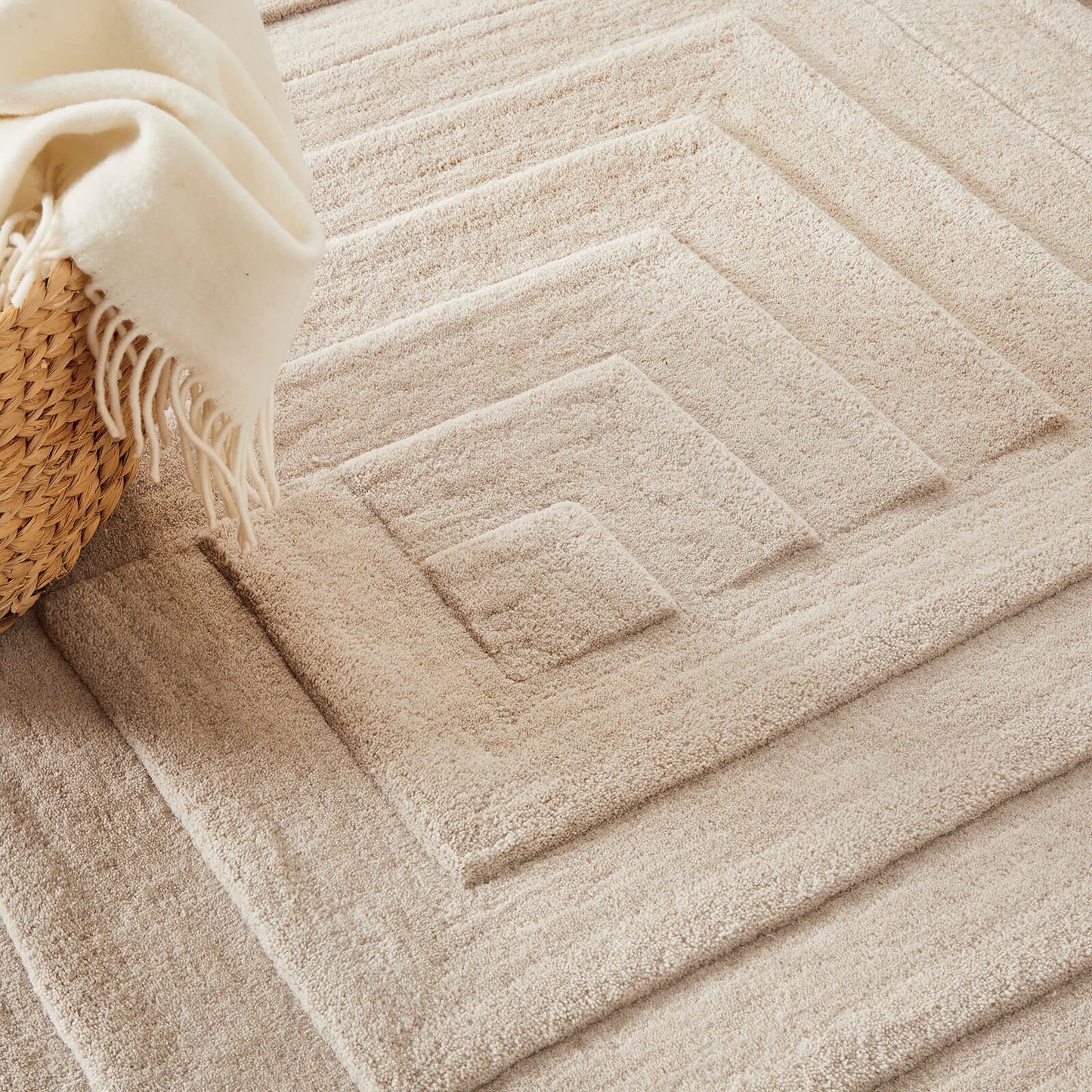 Maze Pumice Stone Beige and Brown Modern Rugs