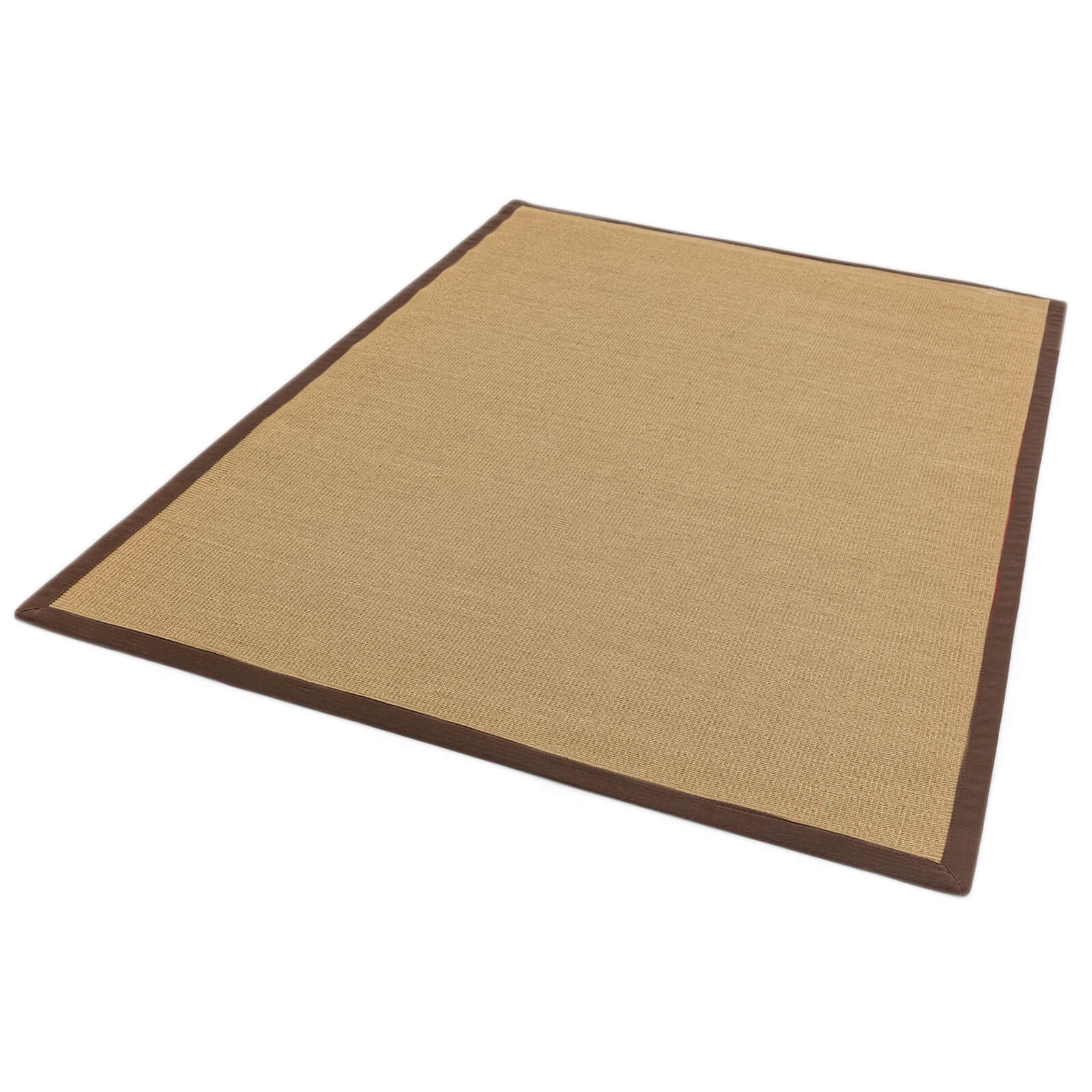 Natural Sisal Linen with Chocolate Brown Border Plain Rugs – Home Linen ...