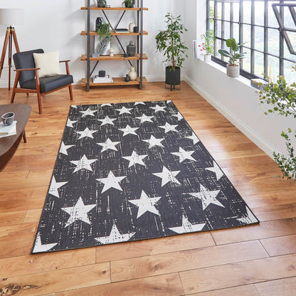 Think Rugs Santa Monica 48648 Black / White Rug