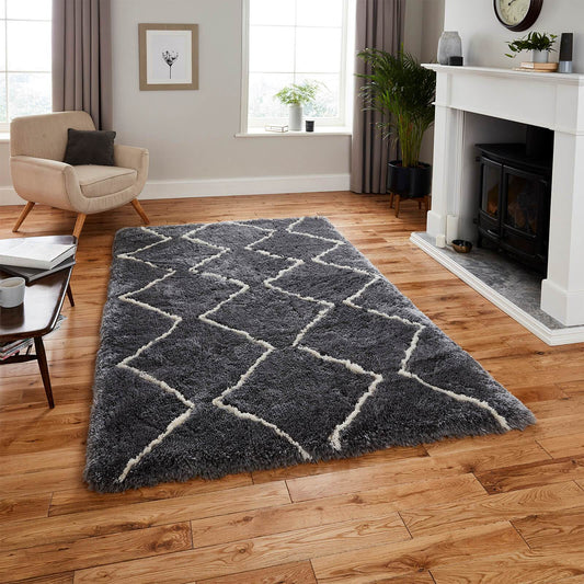 Think Rugs Morocco 3742 Grey / Cream Rug