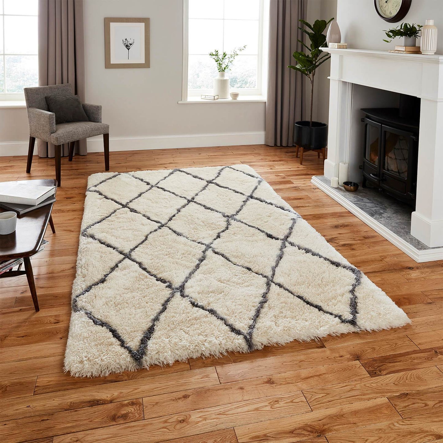 Think Rugs Morocco 2491 Ivory / Grey Rug