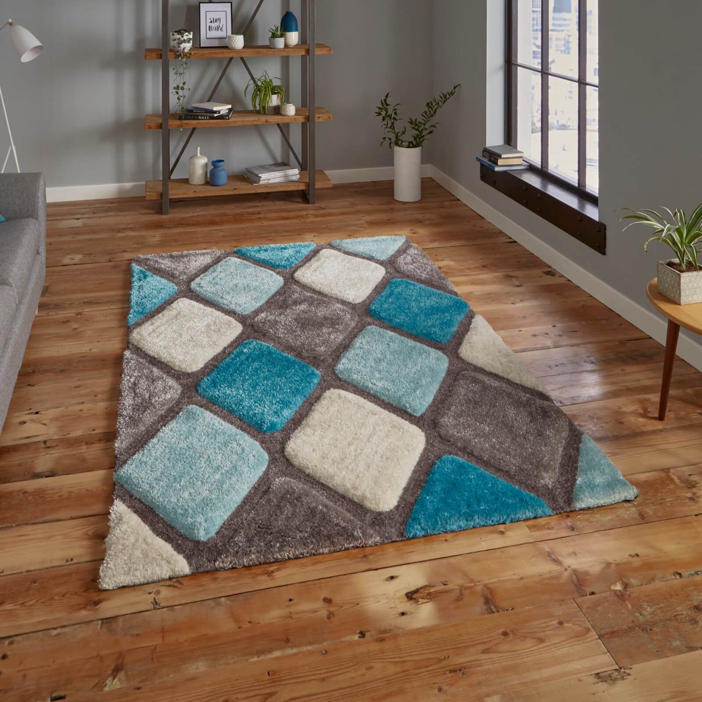 Think Rugs Noble House 9247 Grey / Blue Rug