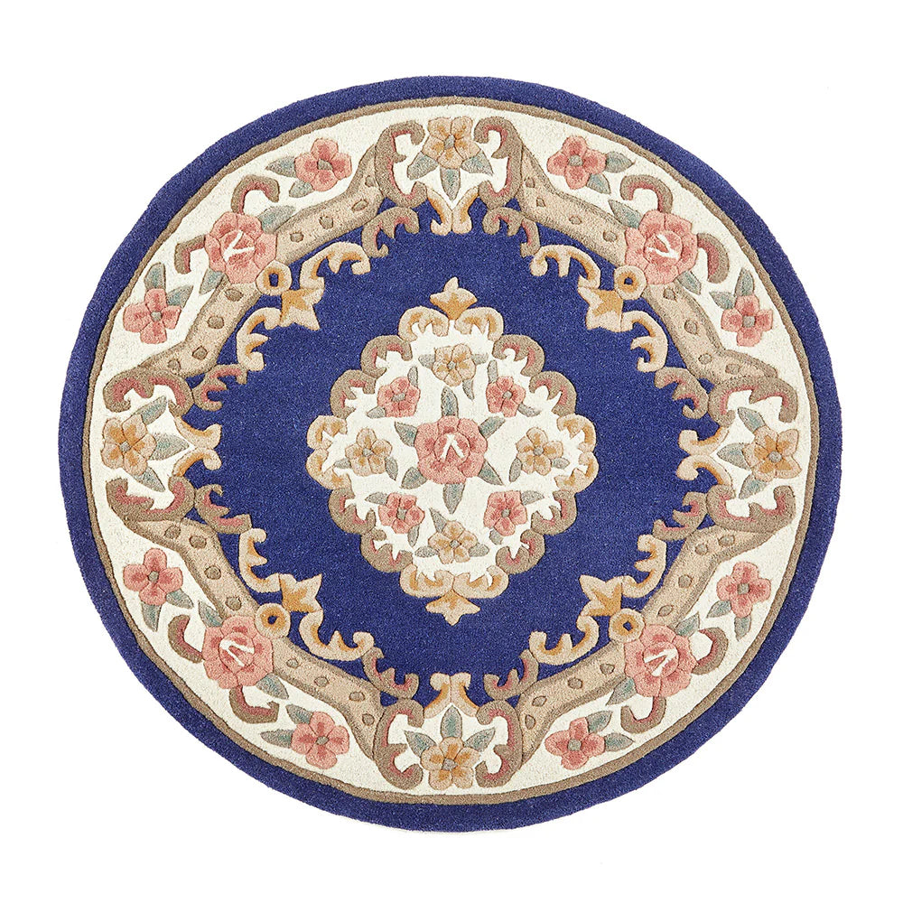 Shensi Navy Floral Traditional Rugs
