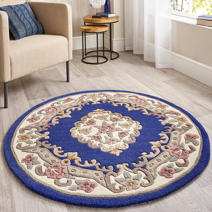 Shensi Navy Floral Traditional Rugs