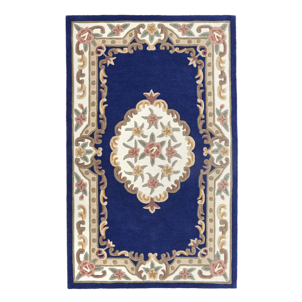 Shensi Navy Floral Traditional Rugs
