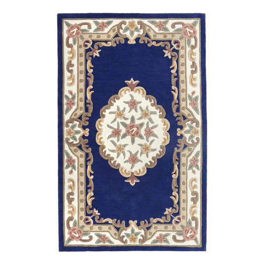 Shensi Navy Floral Traditional Rugs
