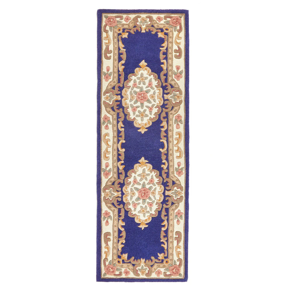 Shensi Navy Floral Traditional Rugs