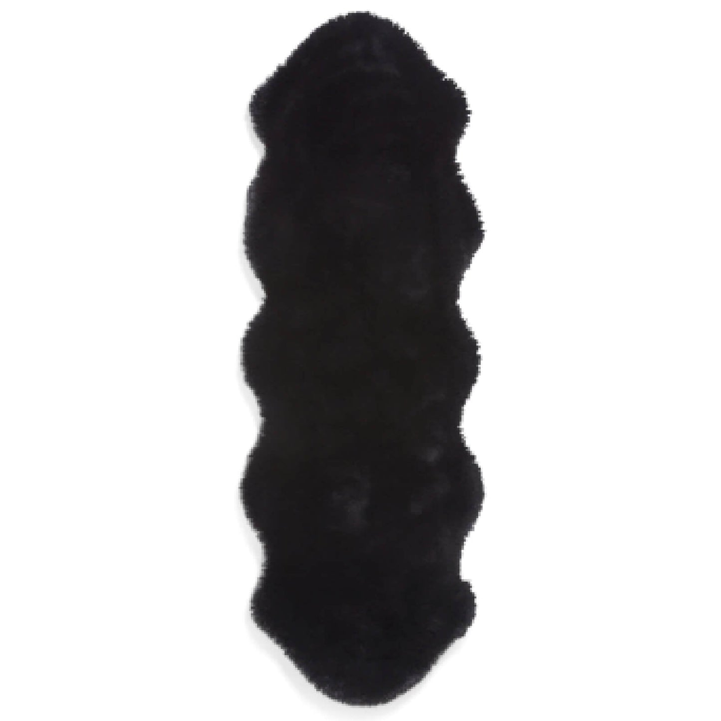 Super Teddy Black Double Sheepskin Rug - 060 x 180