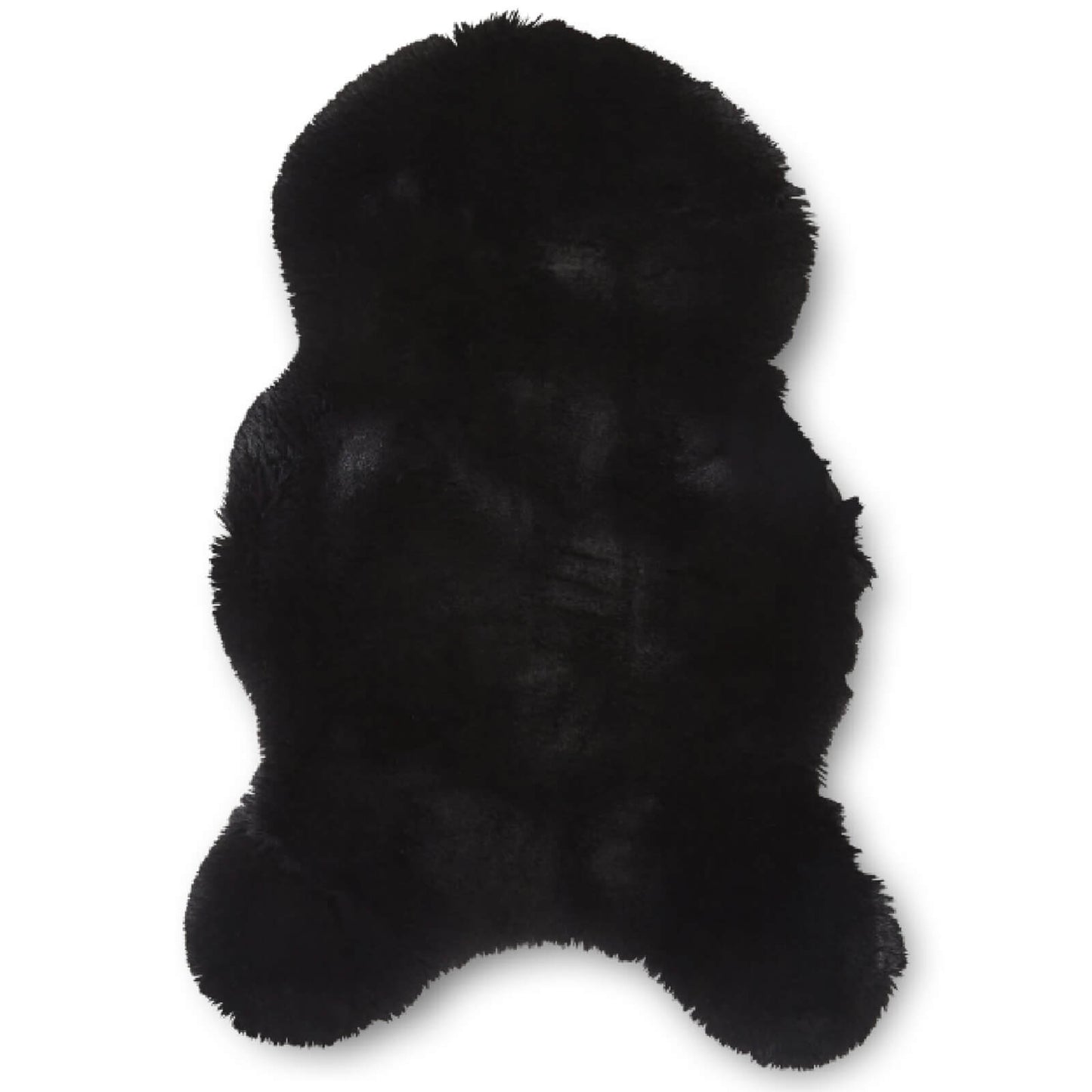 Super Teddy Black Single Sheepskin Rug - 060 x 090