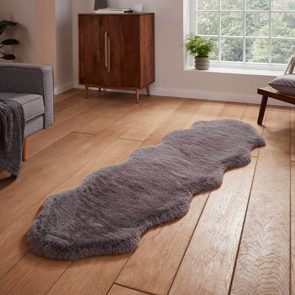 Super Teddy Grey Double Sheepskin Rug - 060 x 180