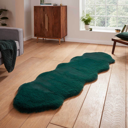 Super Teddy Jewel Green Double Sheepskin Rug - 060 x 180