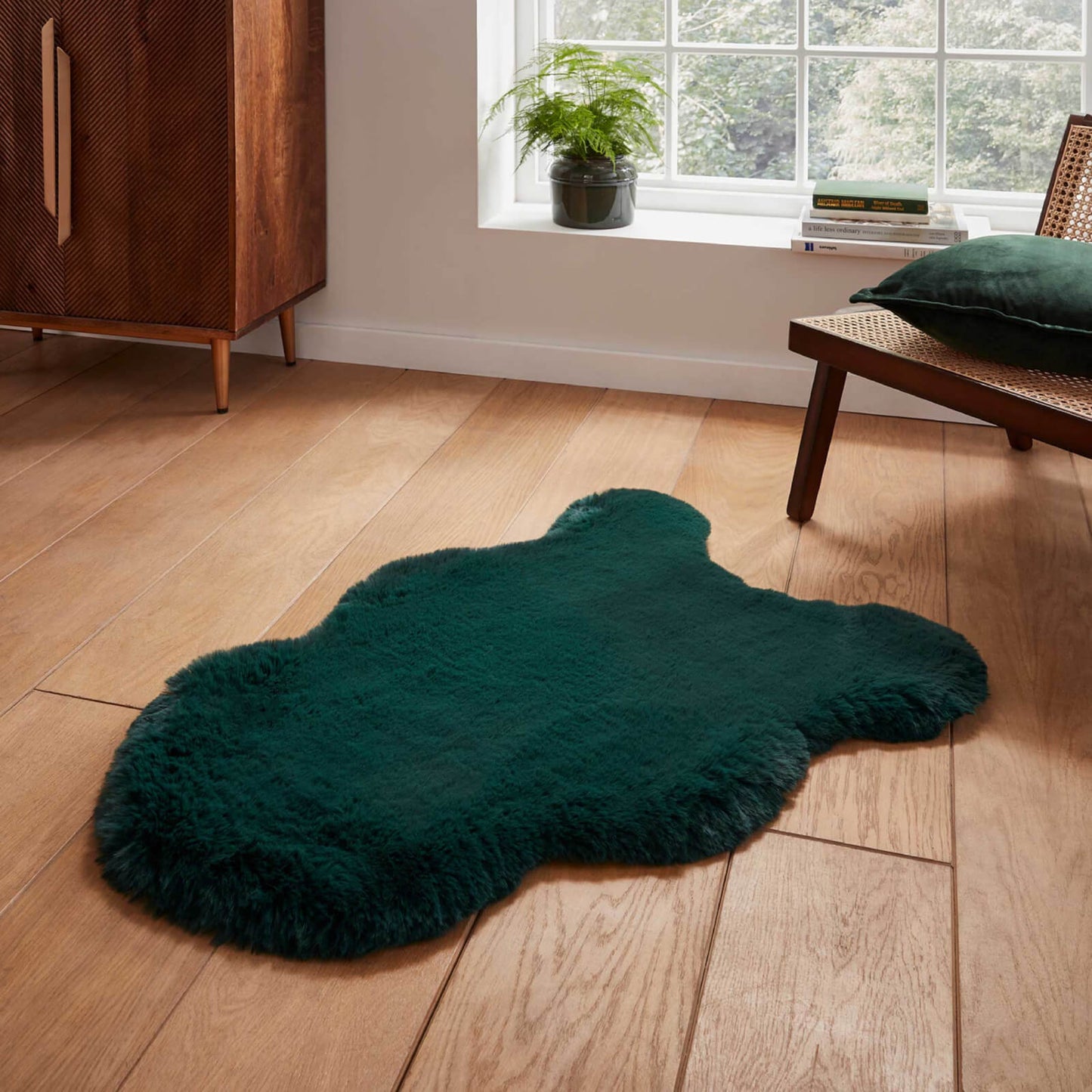 Super Teddy Jewel Green Single Sheepskin Rug - 060 x 090