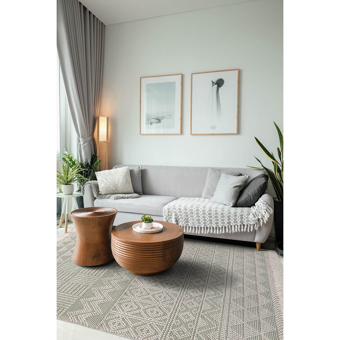 Concept Looms Anya ANYA01 Ivory Mint Rug