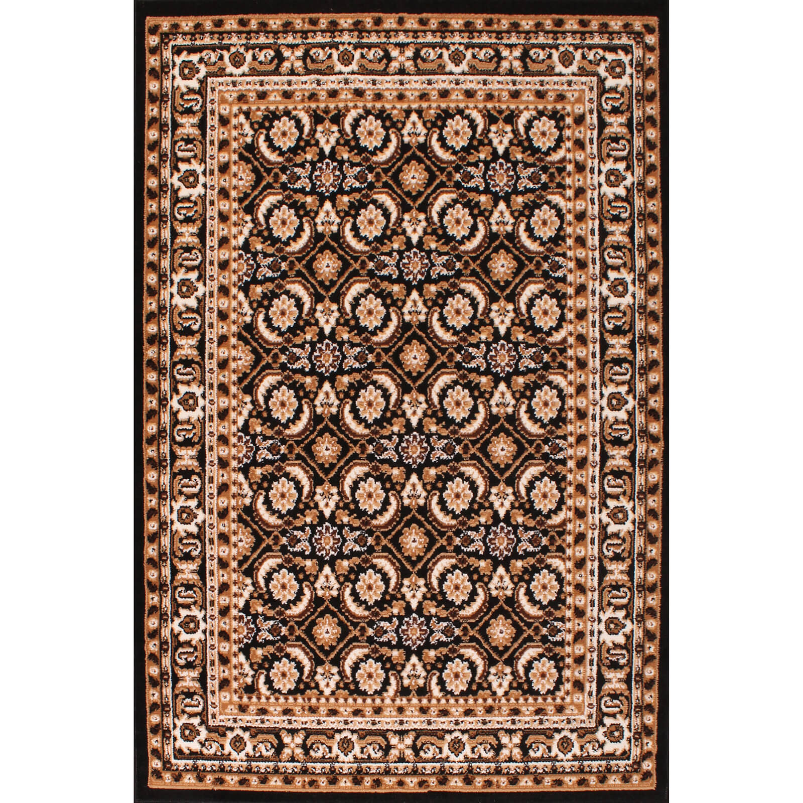 Rug Style Traditional Poly Esta Black Rug