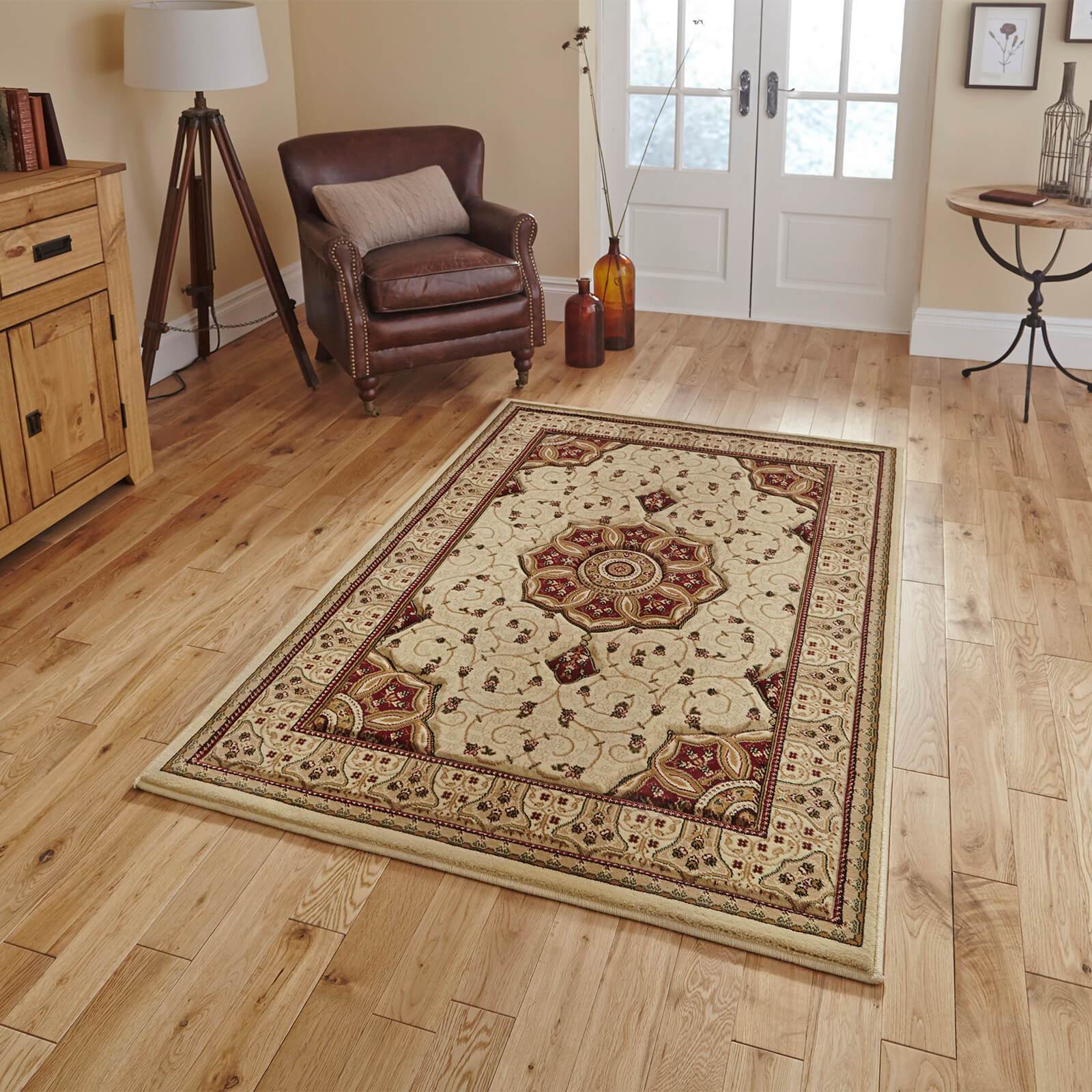 Heritage 4400 White and Cream Traditional Rugs – Home Linen Store