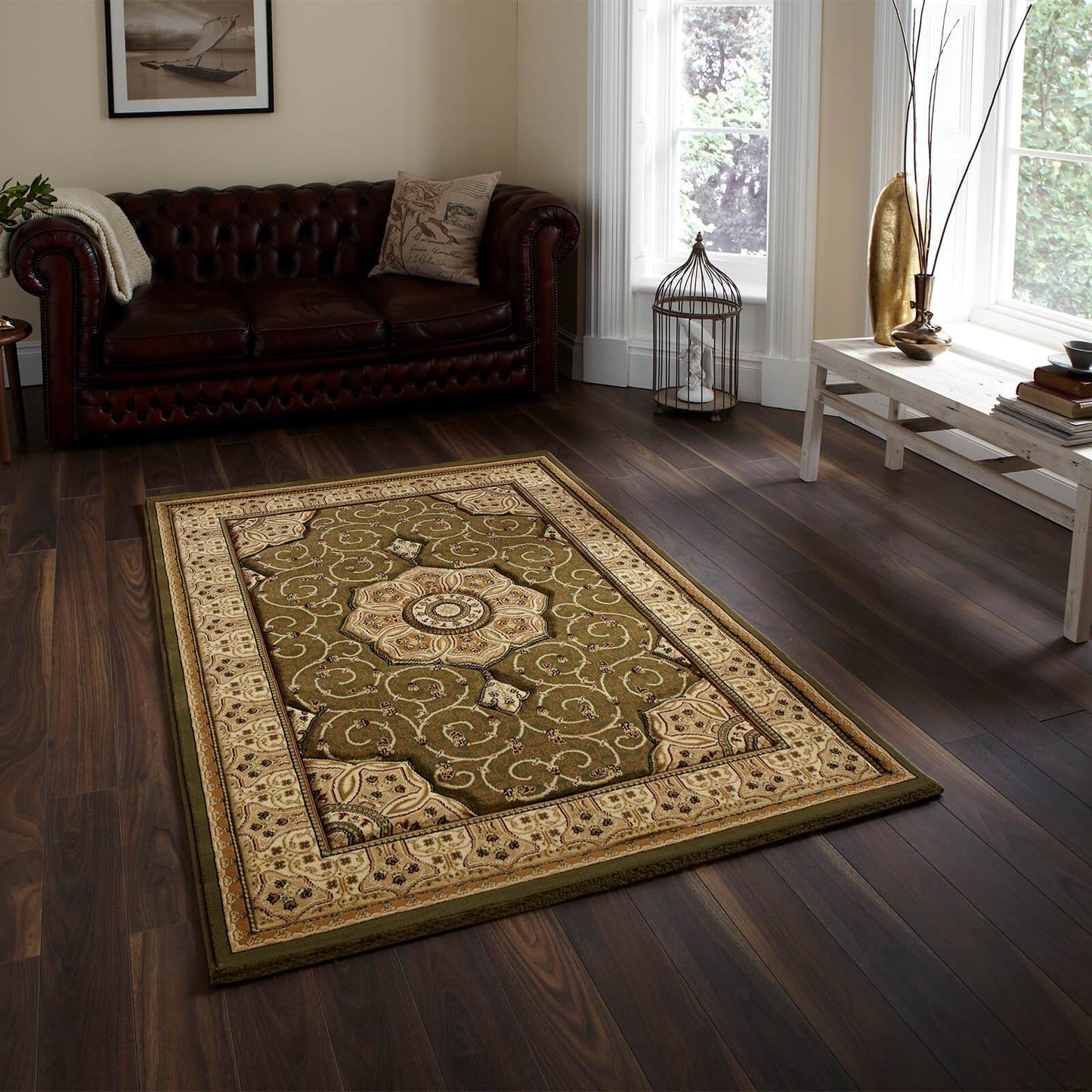 Think Rugs Heritage 4400 Green Rug