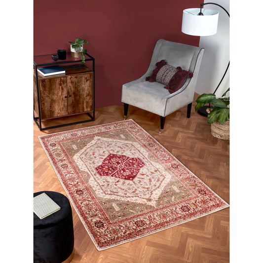 Ultimate Home Living Orient 2529 Cream Red Rug