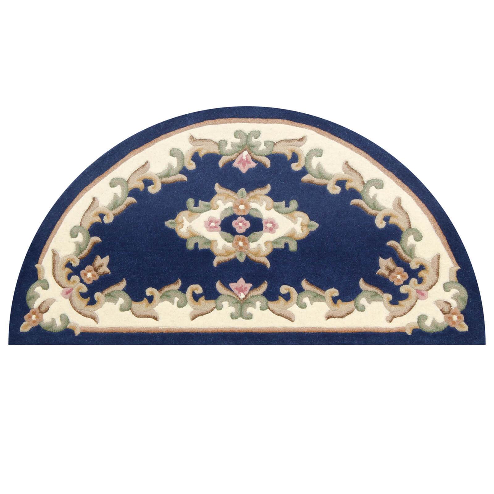Blue Half Rug Royal Blue Half Moon Traditional Rugs – Home Linen Store