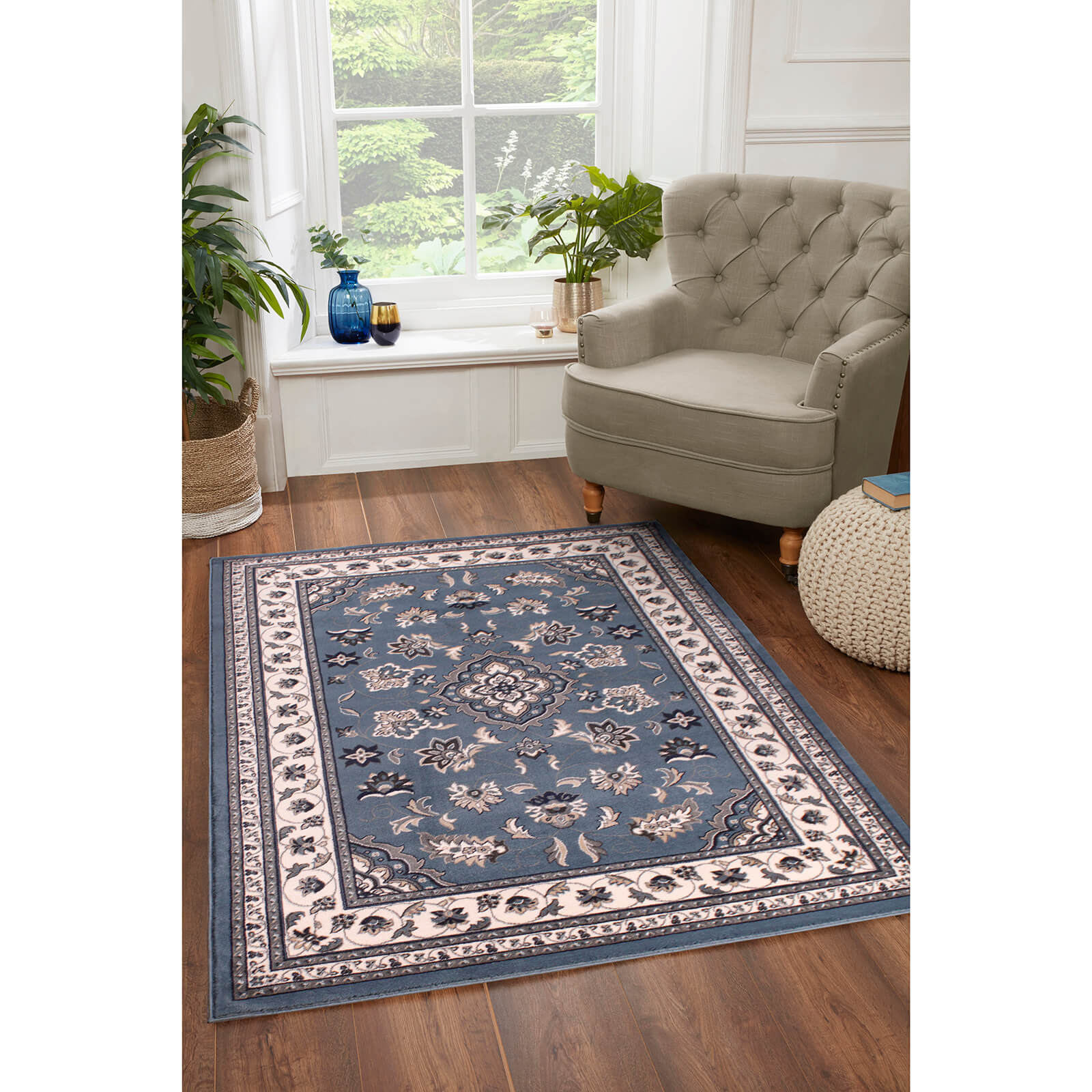 Sherborne Blue Traditional Rugs – Home Linen Store